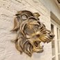 30Cm Rare Find Large Lion Head Wall Mounted Art Sculpture Gold Resin Lion Head Art Wall Luxury