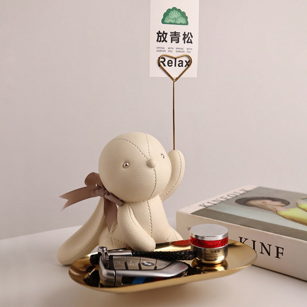 Home Decor Rabbit Statue Key Storage Ornament Living Room Desktop Tray Decoration
