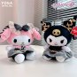 23cm Sanrioed Cute Cartoon Black Gold Series My Melody Kuromi Plush Toy Anime