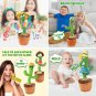 Dancing Cactus Repeat Talking Toy Electronic Plush Toys Can Sing Record Lighten Battery USB