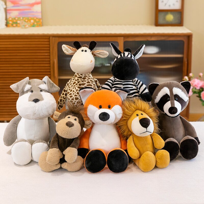 35cm Simulation Jungle Animal Rabbit Poodle Dog Doll Plush Toy Giraffe Elephant Doll Doll Gift
