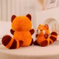 Stuffed Anime Figure Doll Turned Red Panda Plushie Doll Fluffy Hair Red Raccoon Animals