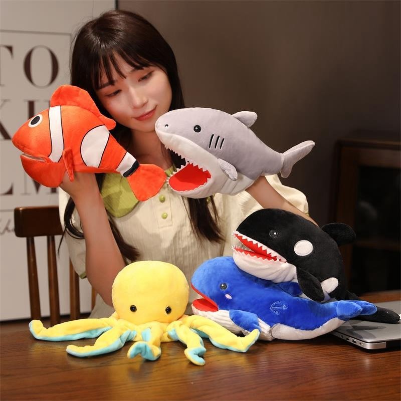 Stuffed Plush Animals Toys Hand Finger Story Puppet Kawaii Dolls Educational Baby Toys