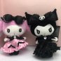 Sanrio Kuromi Mymelody Kawaii Black Lace Maid Outfit Series Cartoon Cute Plush Toys Doll