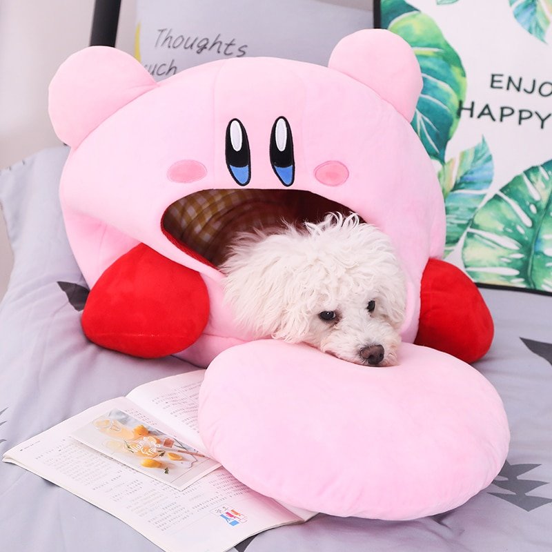 Anime Games Kirby Peripheral Plush Doll Funny Nap Pillow Soft Pet Cat Nest Kawaii Stuffed Toy