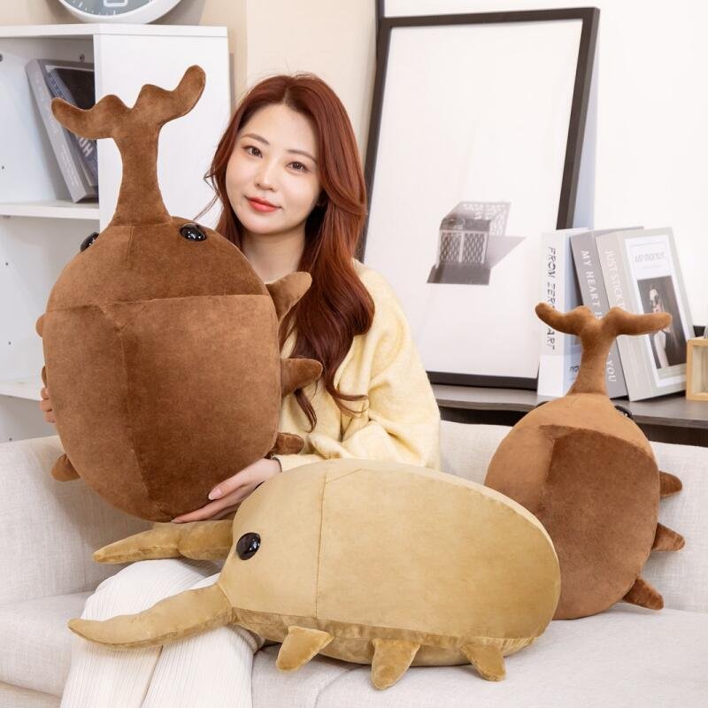 50/60CM Creative Simulation Insect Plush Toys Stuffed Cartoon Dolls Kawaii Beetle Pillow Kids
