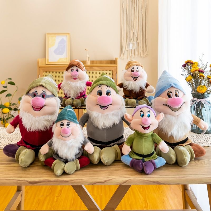 7pcs/set Disney Anime Princess Kawaii Plush Toy Soft Stuffed Dolls