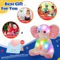 25cm Pink Elephant Luminous Plush Toys Birthday Gifts LED Light Glow Stuffed Animals