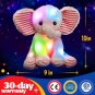 25cm Pink Elephant Luminous Plush Toys Birthday Gifts LED Light Glow Stuffed Animals