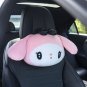 Sanrio My Melody Plush Car Headrest Pink Sweet Seat Belt Cover Kawaii Car Throw Pillow