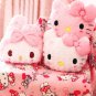 Kawaii Hello Kitty Rose Velvet Plush Melody Cushion Blanket Plushie Toy Soft Pillow