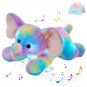 42cm Plush Toys Rainbow Elephant with LED Light Musical Stuffed Animals Cotton Doll Cute