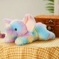 42cm Plush Toys Rainbow Elephant with LED Light Musical Stuffed Animals Cotton Doll Cute