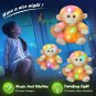 35cm Monkey Musical Plush Toys Animals Throw Pillows with LED Light Luminous Knitted Boy