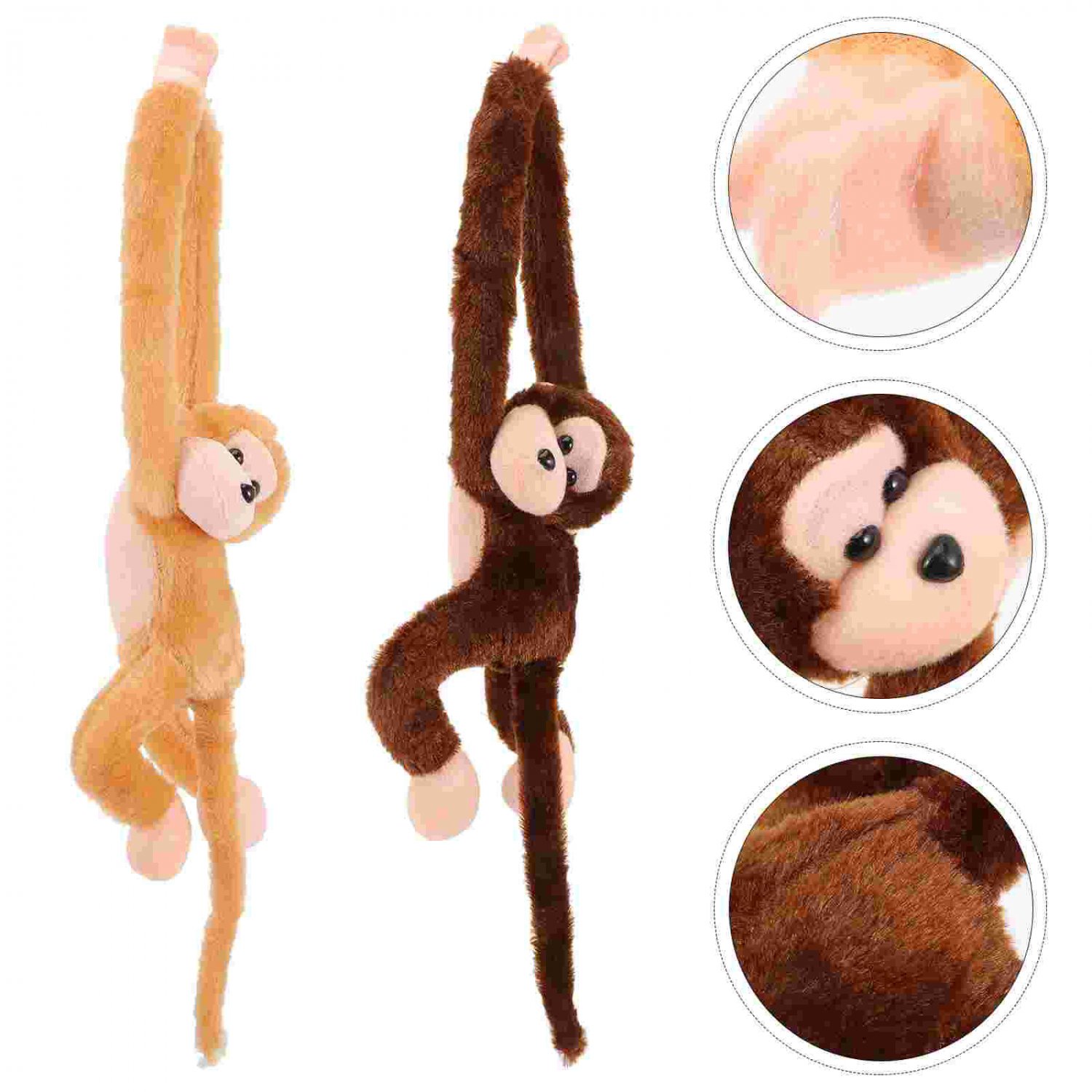 2Pcs Monkey Toy Hanging Monkey Stuffed Animal Long Armed Monkey Party Decors