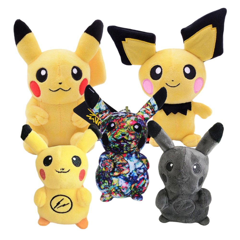 13-20cm Pokemon Dark Lightning Pikachu Pichu Cartoon Cute Kawaii Anime Figure Stuffed Plush Dolls
