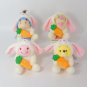 15cm Disney Anime Pendent Winnie Pigger Tigger Kawaii Carrot Plush Dolls Keyring Girl
