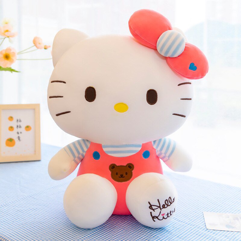 SANRIO Big Size Cute Hello Kitty Plush Kawaii Plushie Doll Fluffy Kt Cat Stuffed Animal