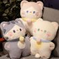 40cm Kawaii 3 Colors Cartoon Cat Plush Toys Soft Stuffed Animal Doll Kitten Toys Huggable Pillow