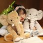 Fluffy Healing Elephant Plush Toys Kids Sleeping Back Cushion Stuffed Pillow Doll Baby Girls