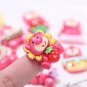 10Pcs Disney Cartoon Strawberry Bear Resin Cabochon Scrapbooking DIY Jewelry Hairpin Craft