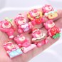 10Pcs Disney Cartoon Strawberry Bear Resin Cabochon Scrapbooking DIY Jewelry Hairpin Craft