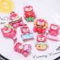 10Pcs Disney Cartoon Strawberry Bear Resin Cabochon Scrapbooking DIY Jewelry Hairpin Craft