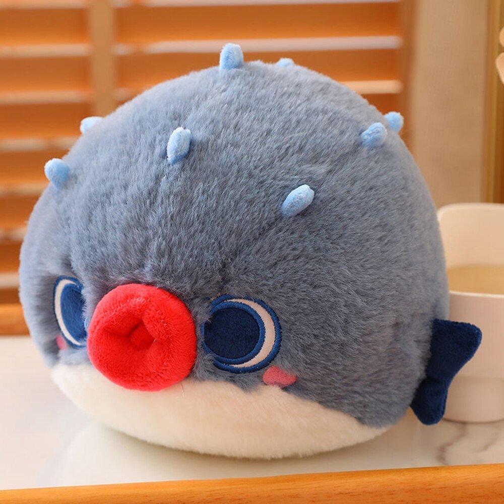 25CM New Cute Puffer Plush Toy Filled With Full Creative Bloated Fish Doll Festive Gifts