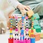 5 Pcs Push Up Toys Wooden Toddler Barrel Kids Giraffe Figurine Puppets Plastic Animals