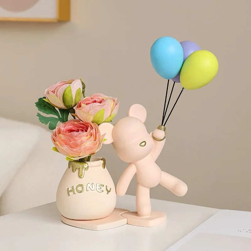 Violent Bears Statue Resin Flower Vase Modern Home Living Room Decoration