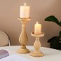 Wooden Crafts Retro Home Decoration Roman Column Candle Holder Dining Table Ornaments