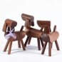 Family Gift Wood Puppy Craft Figurine Desktop Table Ornament Carving