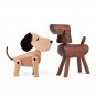 Family Gift Wood Puppy Craft Figurine Desktop Table Ornament Carving