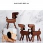 Family Gift Wood Puppy Craft Figurine Desktop Table Ornament Carving
