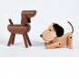Family Gift Wood Puppy Craft Figurine Desktop Table Ornament Carving