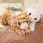 35cm LifeLike Plush Cats Lying Cute Animal Toy Grey Yellow Striped White Colors Kitten Doll