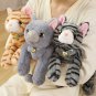 35cm LifeLike Plush Cats Lying Cute Animal Toy Grey Yellow Striped White Colors Kitten Doll