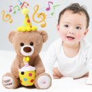 45cm Funny Happy Birthday Teddy Bear Plush Toy Singing Interactive with Electric Stuffed Animals