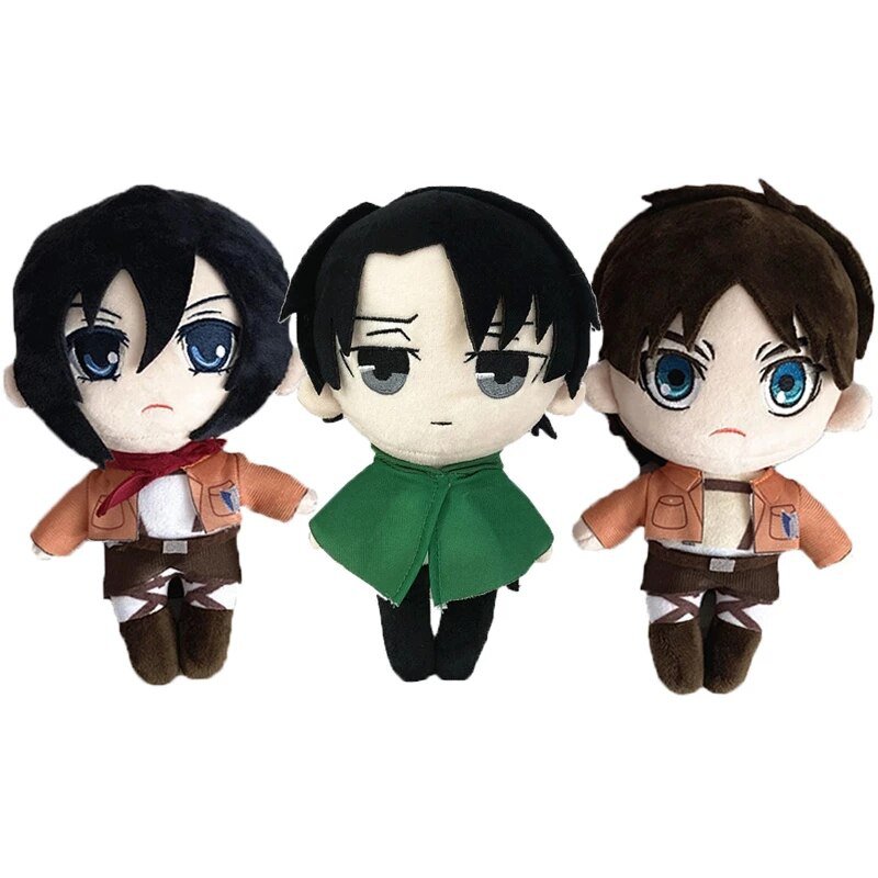 Anime Attack on Titan Plush Doll Rival Ackerman Eren Jager Soft Stuffed Pillow