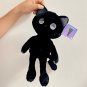 37CM Black Cat Plush Toy Cute Reflective Dazzle Eyes Dark Series Figure To Send Friends Birthday