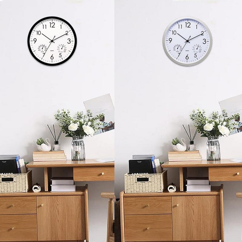 1PC Outdoor Waterproof Clock With Thermometer Digital Display Ornament
