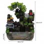 Tabletop Resin Waterfall Fountain Indoor Rockery Waterflows Statue w/LED Light Feng Shui Relaxation