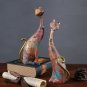 Couple Cat Resin Sculpture Set 2pcs Home Decoration Oil Painting Graffiti Lovers Cat