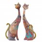 Couple Cat Resin Sculpture Set 2pcs Home Decoration Oil Painting Graffiti Lovers Cat