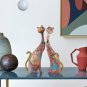Couple Cat Resin Sculpture Set 2pcs Home Decoration Oil Painting Graffiti Lovers Cat
