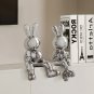 Electroplating Rabbit set of 2pcs Sculpture for Home Decor office desk Decoration Living Room