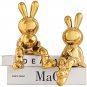 Electroplating Rabbit set of 2pcs Sculpture for Home Decor office desk Decoration Living Room
