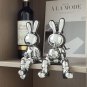 Electroplating Rabbit set of 2pcs Sculpture for Home Decor office desk Decoration Living Room
