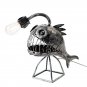 Vintage Angler Fish Desk Lamp Shark Shape Night Light USB Metal Art Lantern Ornament Bedroom