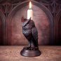 Home Decor Resin Sculpture Craft Decorated Vintage Gothic Black Crow Candlestick Halloween